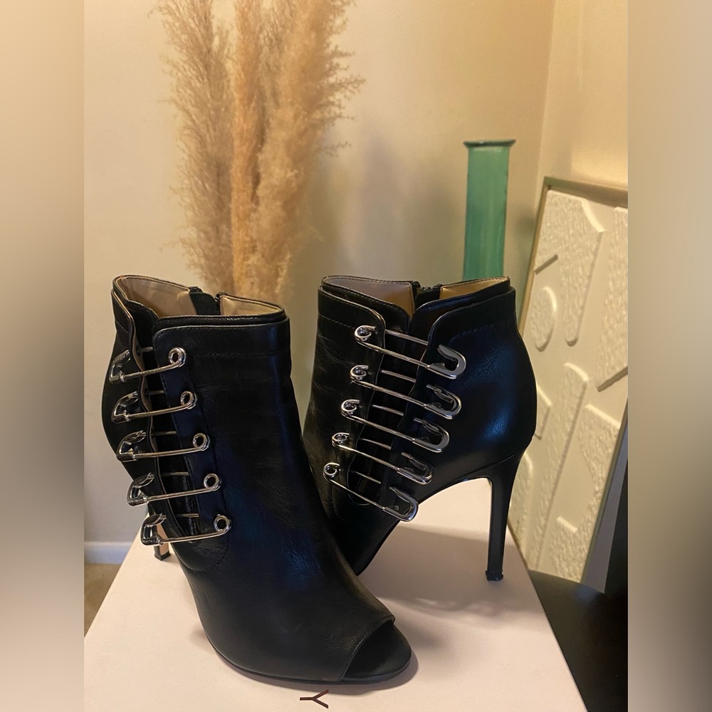 Katy Perry Collections Black Peep-Toe Heeled Boots